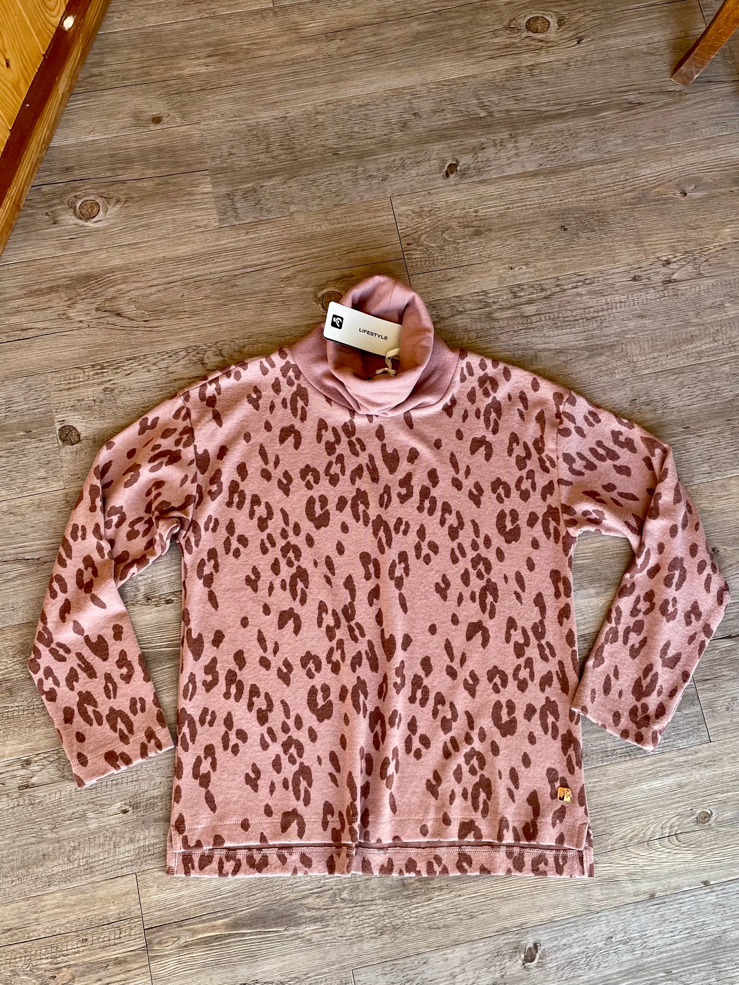 Felpa in viscosa interlock effetto tricot fantasia animalier